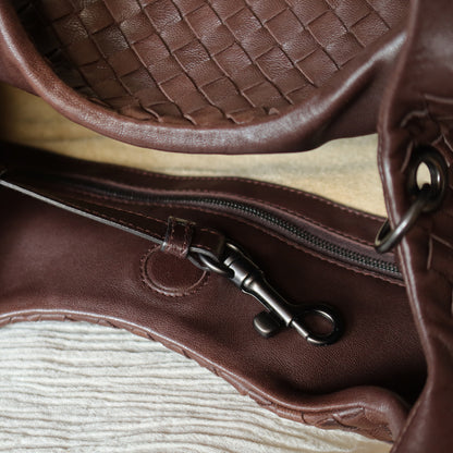 Bottega Veneta Vintage Dark Brown Medium Intrecciato Hobo Shoulder Bag [3]