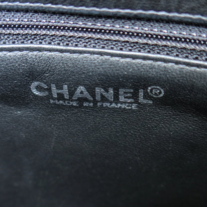 Rare Chanel Vintage Black Lambskin Quilted Chocolate Bar CC Mark Top Handle Bag