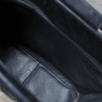 Rare Chanel Vintage Black Lambskin Quilted Chocolate Bar CC Mark Top Handle Bag