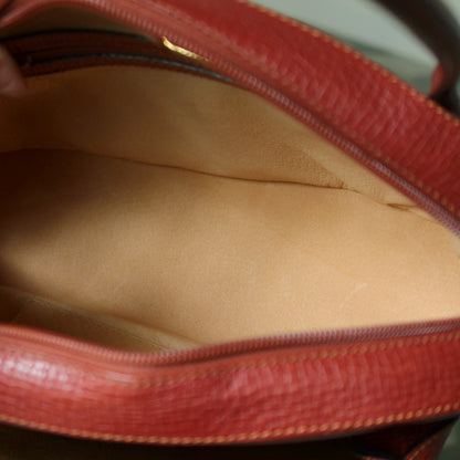 Rare Loewe Vintage Cayenne Brown Textured Leather Half Moon Shoulder Bag