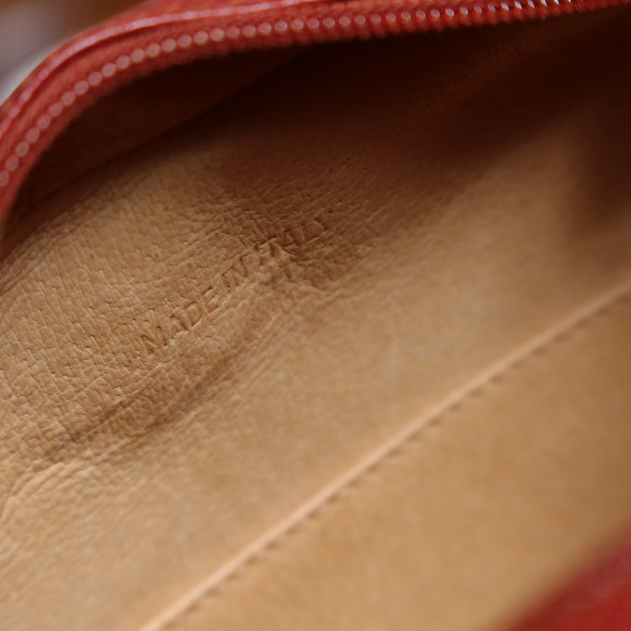 Rare Loewe Vintage Cayenne Brown Textured Leather Half Moon Shoulder Bag