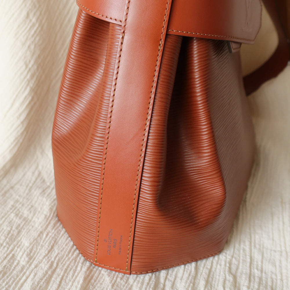 Louis Vuitton Vintage Cogac Brown Epi Leather Belt Strap Shoulder Bag