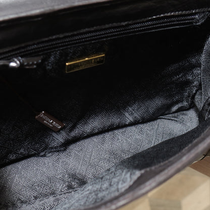 Bottega Veneta Vintage Black Intrecciato Turn Lock Braided Top Handle Bag