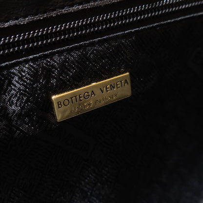 Bottega Veneta Vintage Black Intrecciato Turn Lock Braided Top Handle Bag