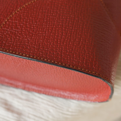 Rare Loewe Vintage Cayenne Brown Textured Leather Half Moon Shoulder Bag