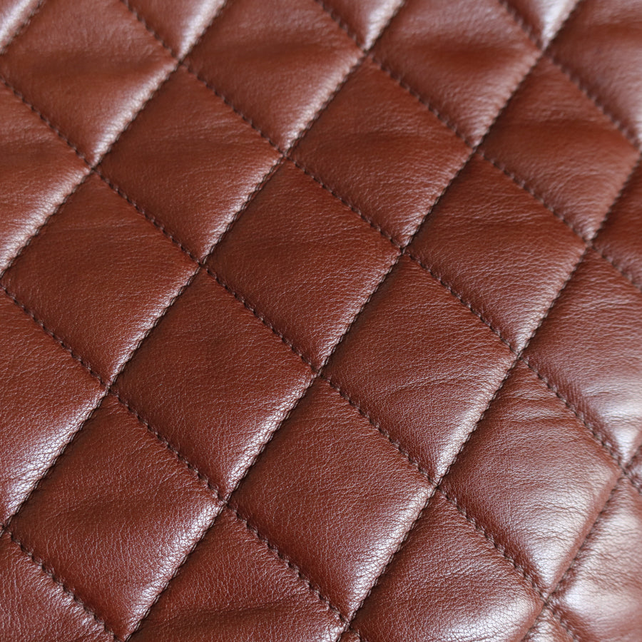 Chanel Vintage Brown Diamond quilted CC turn lock Shoulder Shopper Tote Bag