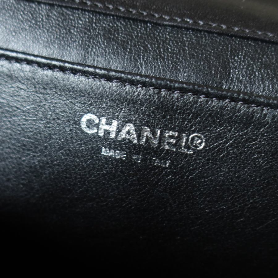 Chanel Vintage Black Lambskin Chocolate Bar Quilted Coco mark Shoulder Flap Bag