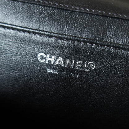 Chanel Vintage Black Lambskin Chocolate Bar Quilted Coco mark Shoulder Flap Bag