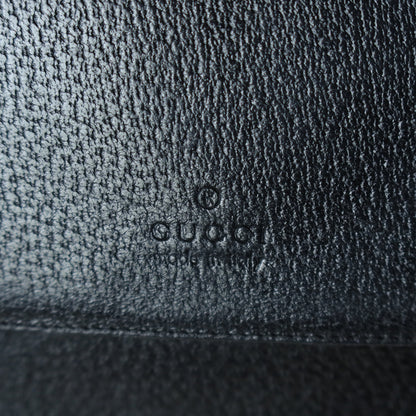 Gucci Vintage Black Grained Leather Sleek Shoulder Flap Bag