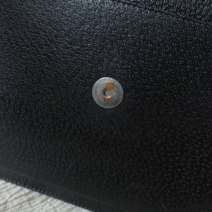Gucci Vintage Black Grained Leather Sleek Shoulder Flap Bag