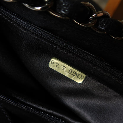 Chanel Vintage Diamond Stitching Coco charm Cabas Black Hobo Shoulder Bag L