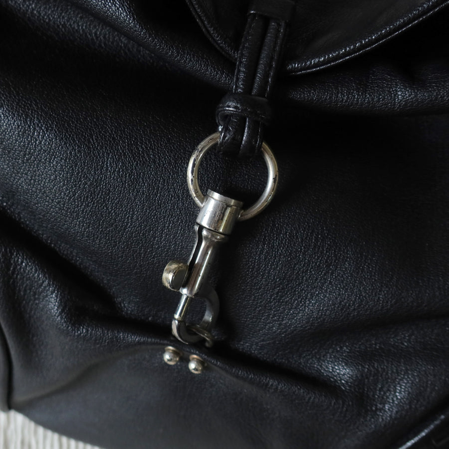 Bottega Veneta Vintage Black Intrecciato Leather Hobo One Shoulder Bag