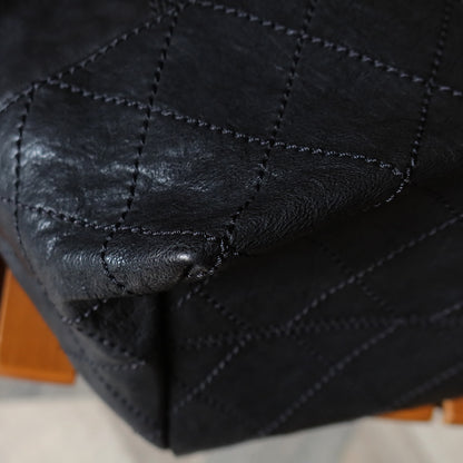 Chanel Vintage Diamond Stitching Coco charm Cabas Black Hobo Shoulder Bag L