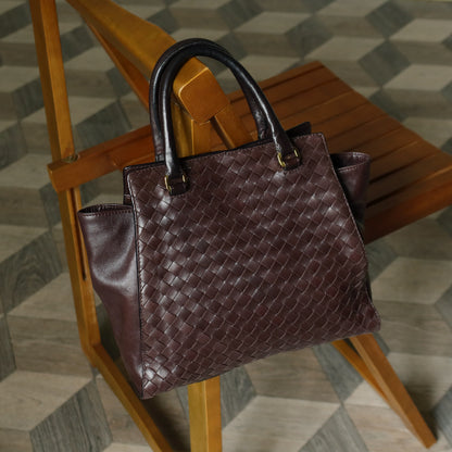 Bottega Veneta Vintage Dark Chocolate Brown Intrecciato Leather 2way Shoulder Bag