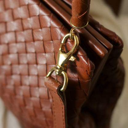 Bottega Veneta Vintage Brown Intrecciato Leather 2way Bag