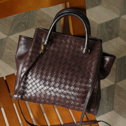 Bottega Veneta Vintage Dark Chocolate Brown Intrecciato Leather 2way Shoulder Bag