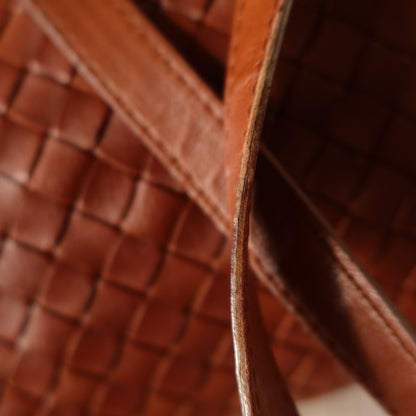 Bottega Veneta Vintage Brown Intrecciato Leather 2way Bag