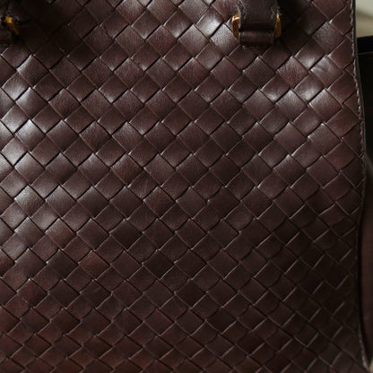 Bottega Veneta Vintage Dark Chocolate Brown Intrecciato Leather 2way Shoulder Bag