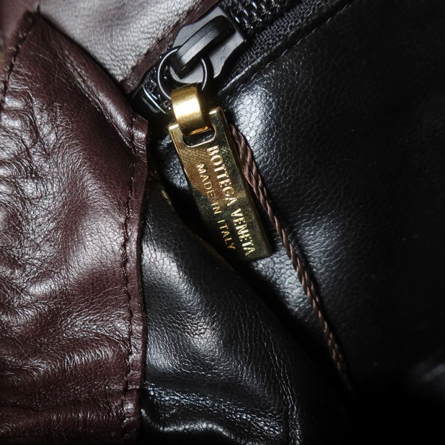 Bottega Veneta Vintage Dark Chocolate Brown Intrecciato Leather 2way Shoulder Bag