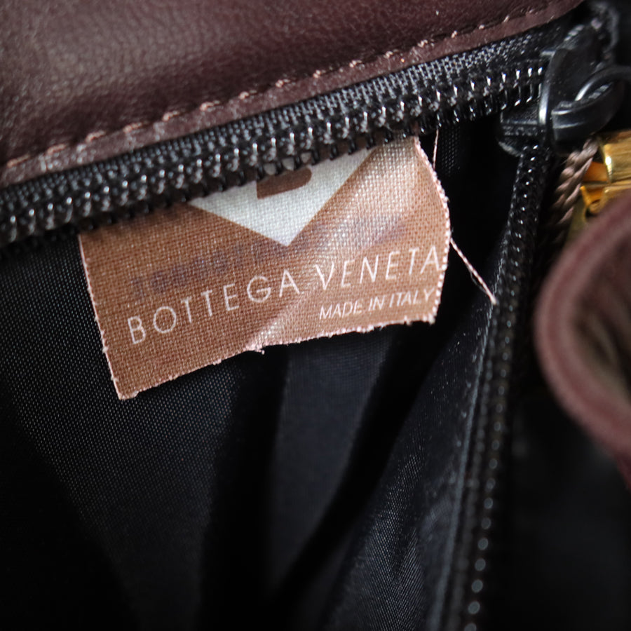 Bottega Veneta Vintage Dark Chocolate Brown Intrecciato Leather 2way Shoulder Bag