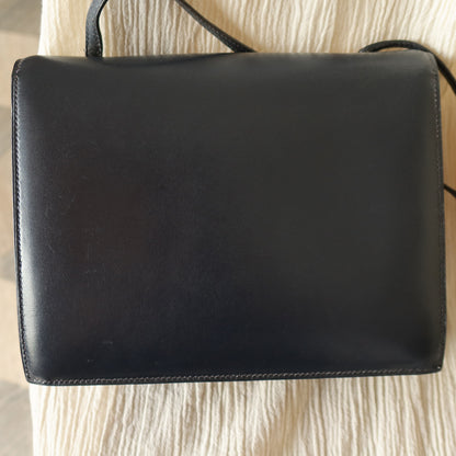 Vintage Hermès 1980s Emblem Ring Box Calf Shoulder Bag