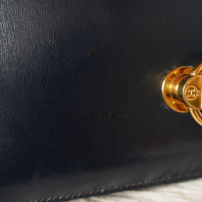 Vintage Hermès 1980s Emblem Ring Box Calf Shoulder Bag