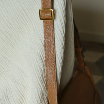 Hermès Vintage '80s Brown Leather Saddle H buckle Flap Shoulder Bag
