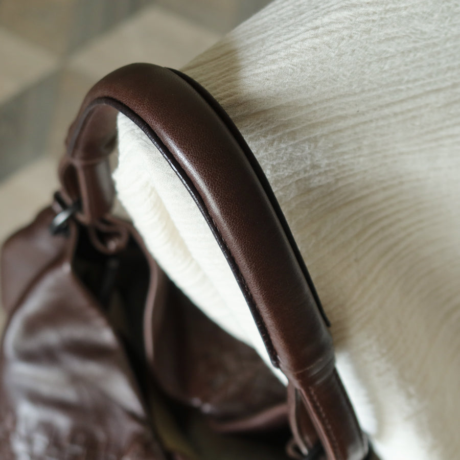 Rare Bottega Veneta Chocolate Brown Leather Intrecciato Weave Shoulder Bag