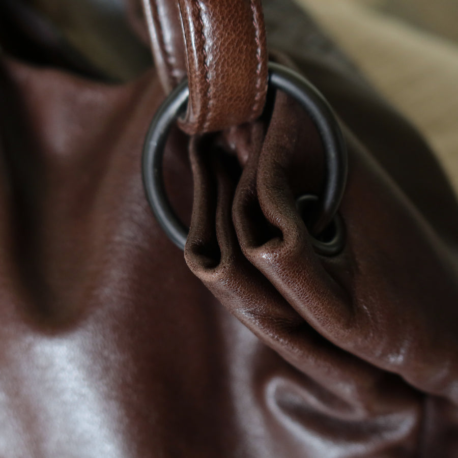 Rare Bottega Veneta Chocolate Brown Leather Intrecciato Weave Shoulder Bag