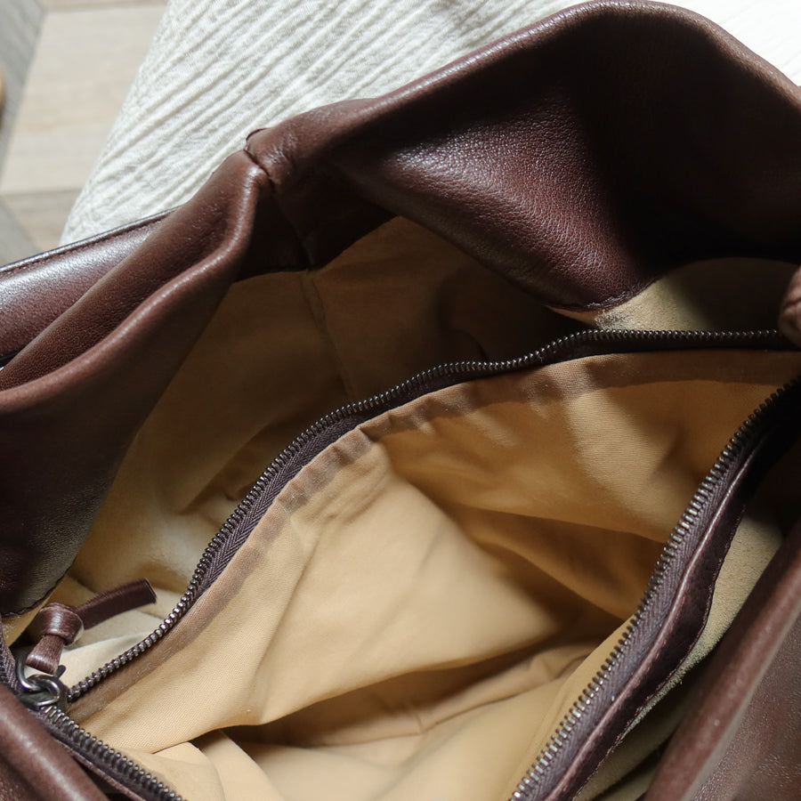 Rare Bottega Veneta Chocolate Brown Leather Intrecciato Weave Shoulder Bag