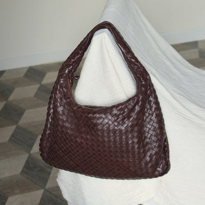Bottega Veneta Vintage Dark Brown Intrecciato Weave Ebano Hobo Shoulder Bag M