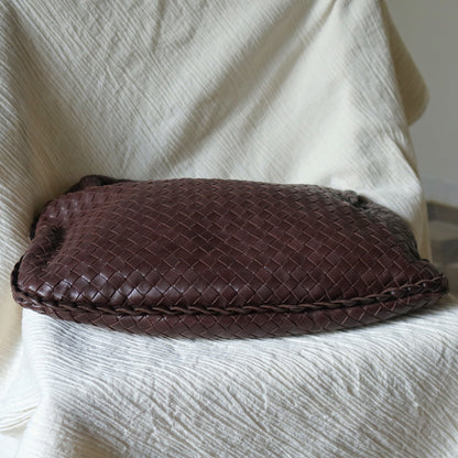 Bottega Veneta Vintage Dark Brown Intrecciato Weave Ebano Hobo Shoulder Bag M