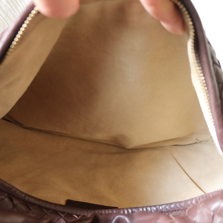 Bottega Veneta Vintage Dark Brown Intrecciato Weave Ebano Hobo Shoulder Bag M