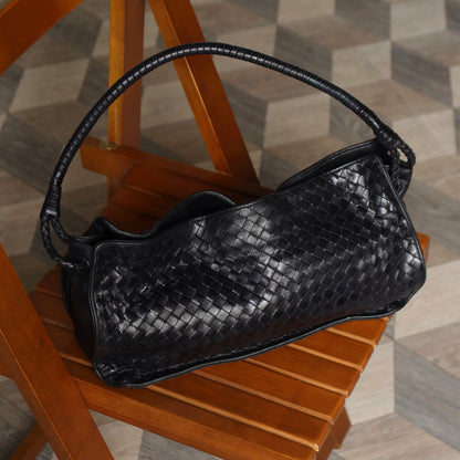 Bottega Veneta Vintage Braided Knot Intrecciato East West Shoulder Bag