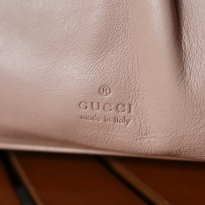 Gucci Vintage Dusty Pink Grained Leather Ruffle 2way Clutch Shoulder Bag