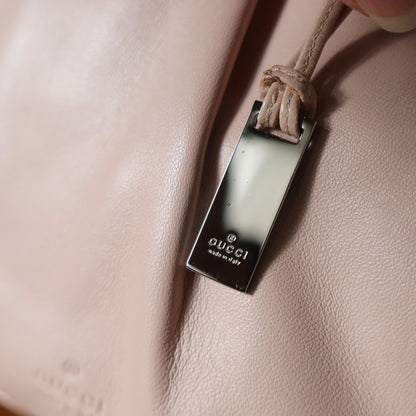 Gucci Vintage Dusty Pink Grained Leather Ruffle 2way Clutch Shoulder Bag