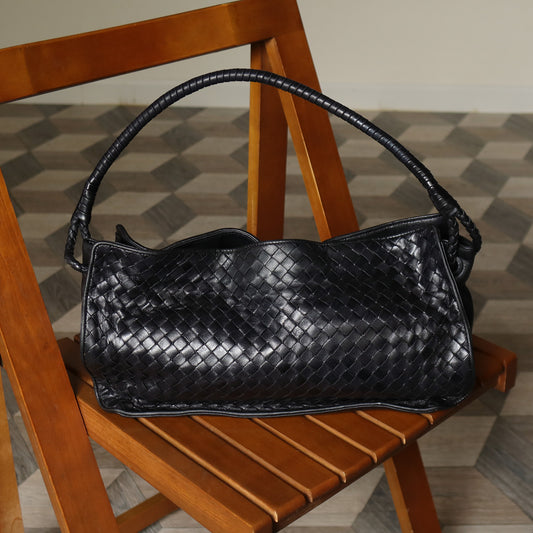 Bottega Veneta Vintage Braided Knot Intrecciato East West Shoulder Bag