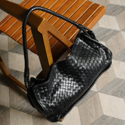 Bottega Veneta Vintage Braided Knot Intrecciato East West Shoulder Bag