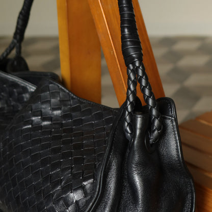 Bottega Veneta Vintage Braided Knot Intrecciato East West Shoulder Bag
