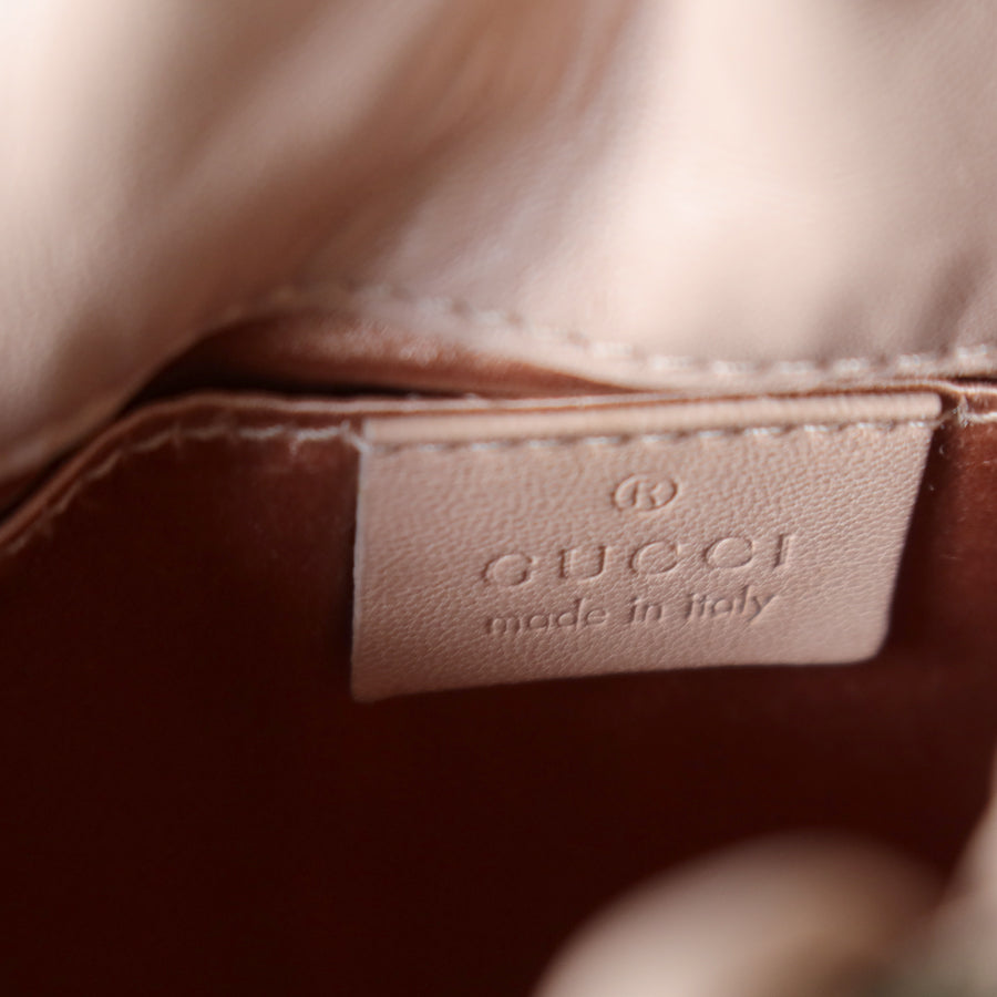 Gucci Vintage Dusty Pink Grained Leather Ruffle 2way Clutch Shoulder Bag