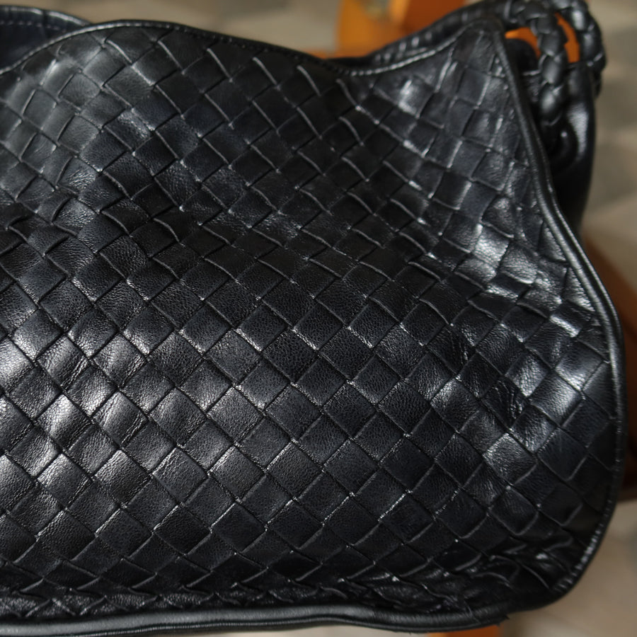 Bottega Veneta Vintage Braided Knot Intrecciato East West Shoulder Bag