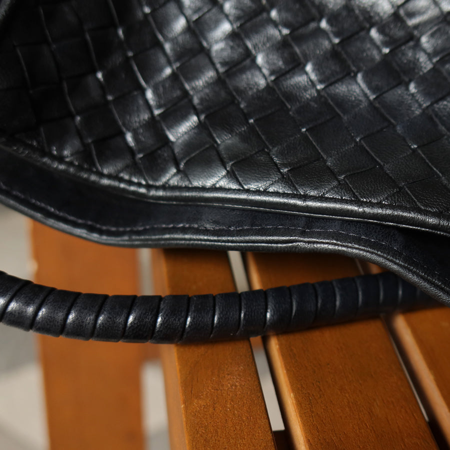 Bottega Veneta Vintage Braided Knot Intrecciato East West Shoulder Bag