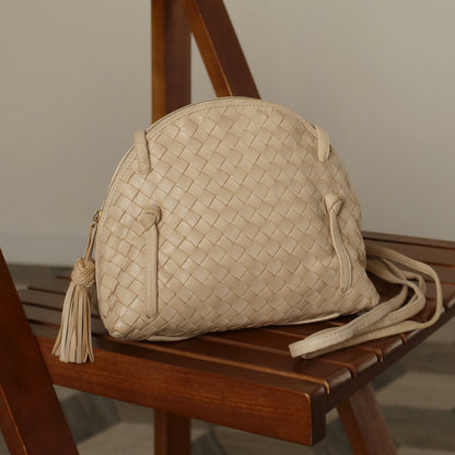 Bottega Veneta Vintage Ivory Intrecciato Leather 2way Pouch Bag