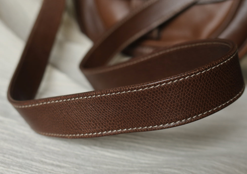 Loewe Vintage Dual Brown Leather Anagram Crossbody Flap Bag