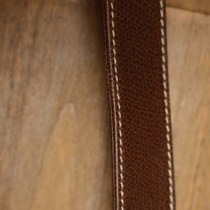 Loewe Vintage Dual Brown Leather Anagram Crossbody Flap Bag