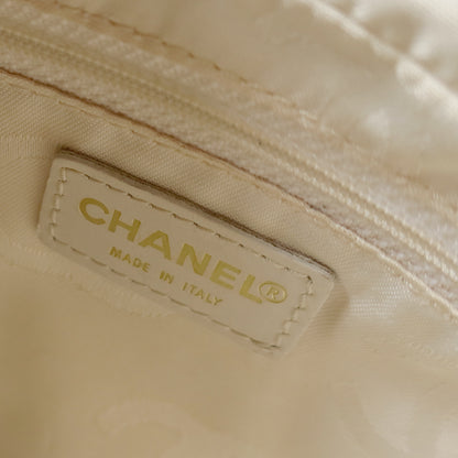 Chanel Vintage White Caviar Leather Hobo Coco Mark Shoulder Bag