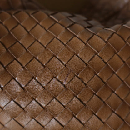 Bottega Veneta Vintage Caramel Brown Intrecciato Leather Veneta Hobo Bag Large
