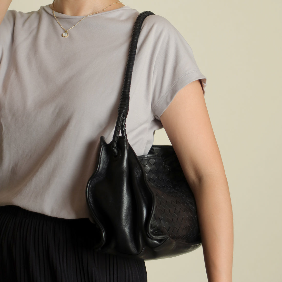 Bottega Veneta Vintage Braided Knot Intrecciato East West Shoulder Bag