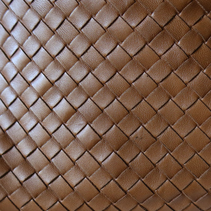 Bottega Veneta Vintage Caramel Brown Intrecciato Leather Veneta Hobo Bag Large
