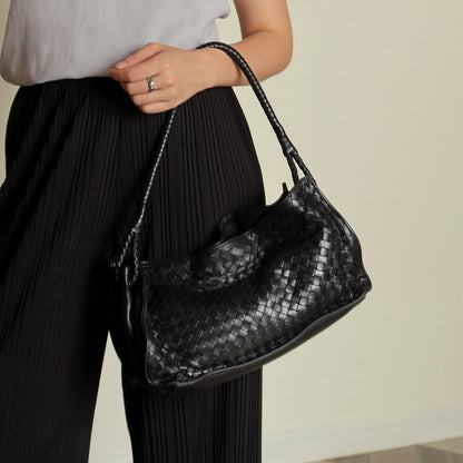 Bottega Veneta Vintage Braided Knot Intrecciato East West Shoulder Bag